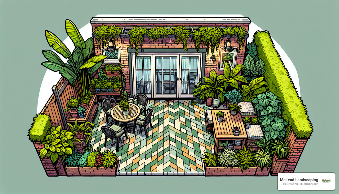 Herringbone Pattern Patio - patio designs for small backyards