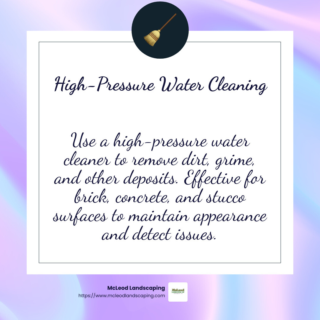 High-pressure water cleaning is an efficient way to maintain brick stairs. - how to build brick stairs outside infographic simple-emoji-beauty