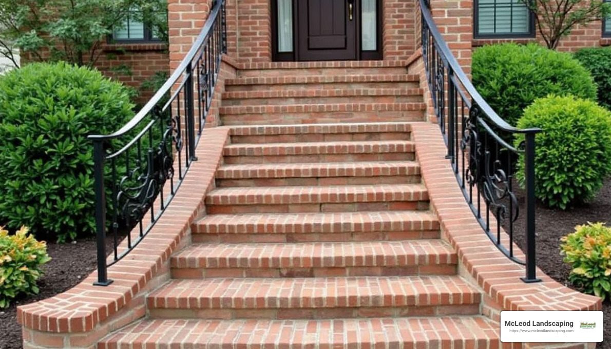Neat brick stairs - brick veneer stairs