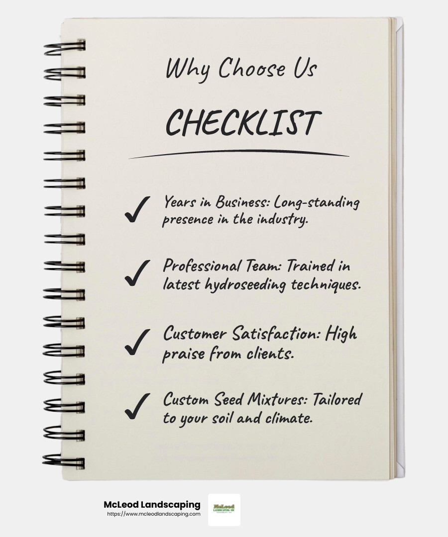 Customer Satisfaction Quote - Hydroseeding Services Near Me infographic checklist-notebook