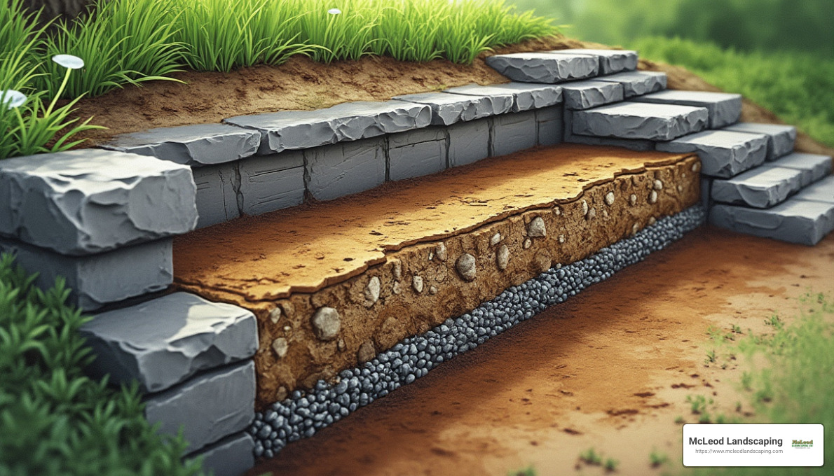 Retaining wall illustration - landscape walls