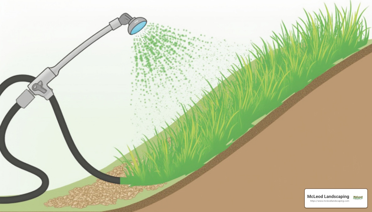 A simple illustration of hydromulching process - hydro mulch near me