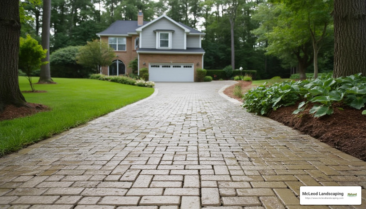 Permeable pavers in a driveway - paver stones