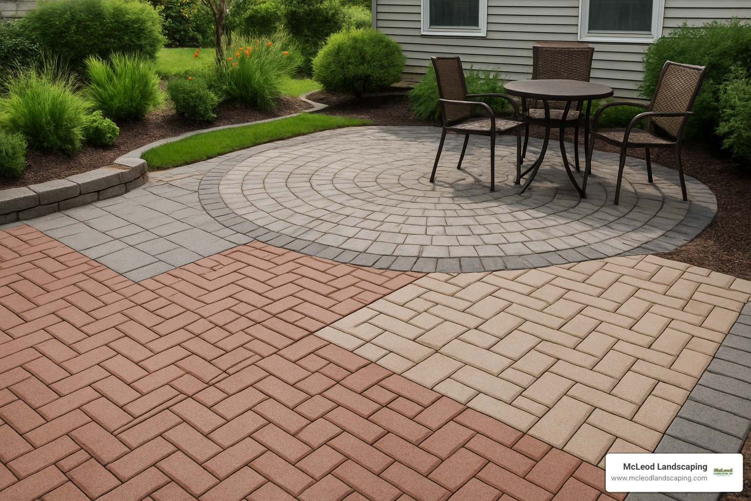 Various paver patterns and designs for patios - backyard patio builders