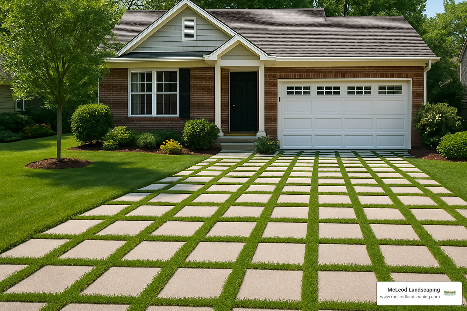 permeable driveway with grass joints - define hardscaping