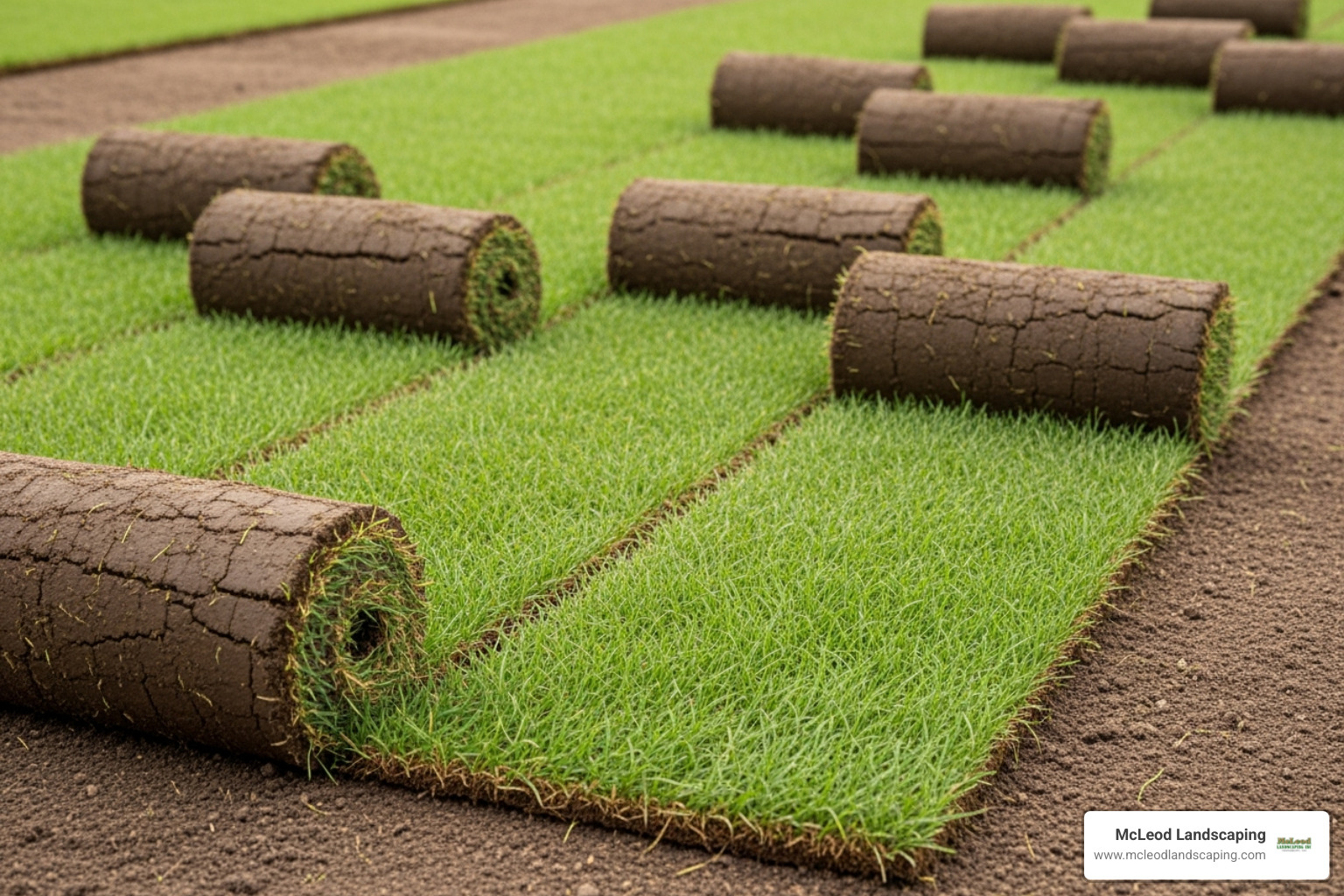 brick-like pattern for laying sod - installing new grass sod
