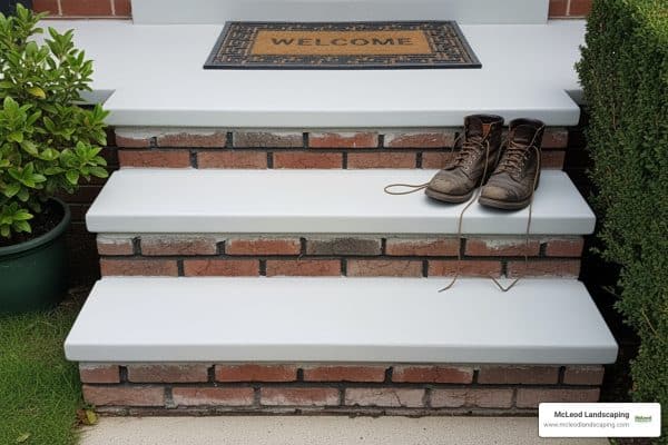 concrete over brick steps
